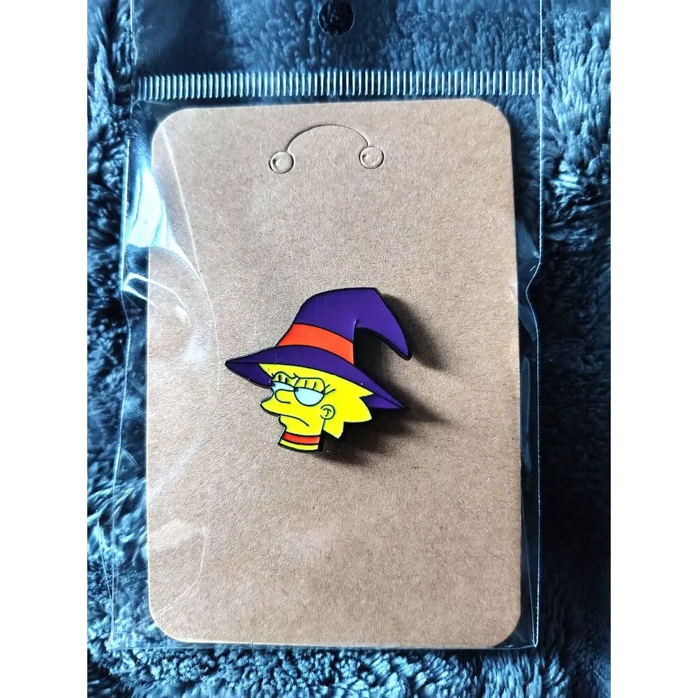 Vintage The Simpsons Witch Lisa Enamel Pin – Treehouse of Horror Collectible